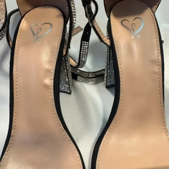 Windsor Black and Silver Strappy Heels - Picture 3 of 5